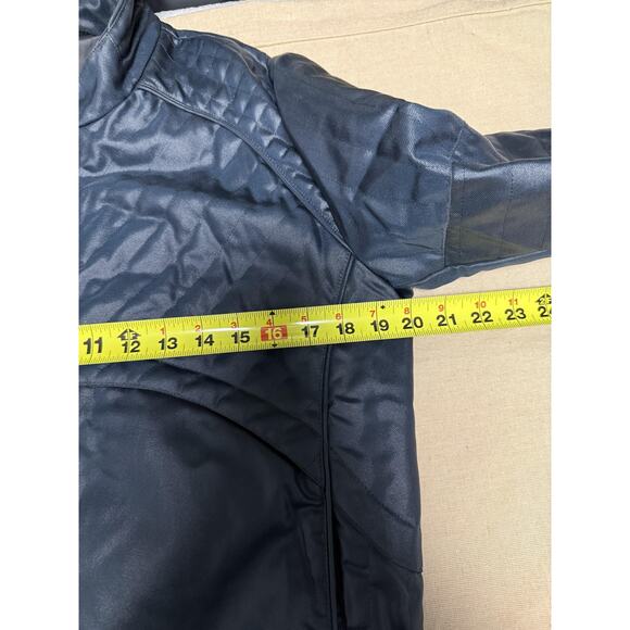 Gazzarrini Jacket Mens 50 Blue Quilted Moto Biker Full Zip Made in Italy Nylon - Picture 12 of 16